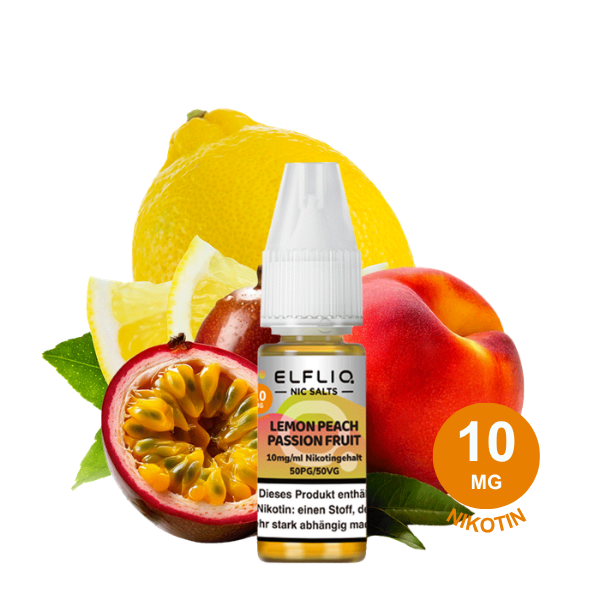 ELFLIQ Lemon Peach Passion Fruit Nikotinsalz-Liquid 10 mg/ml – Produktbild