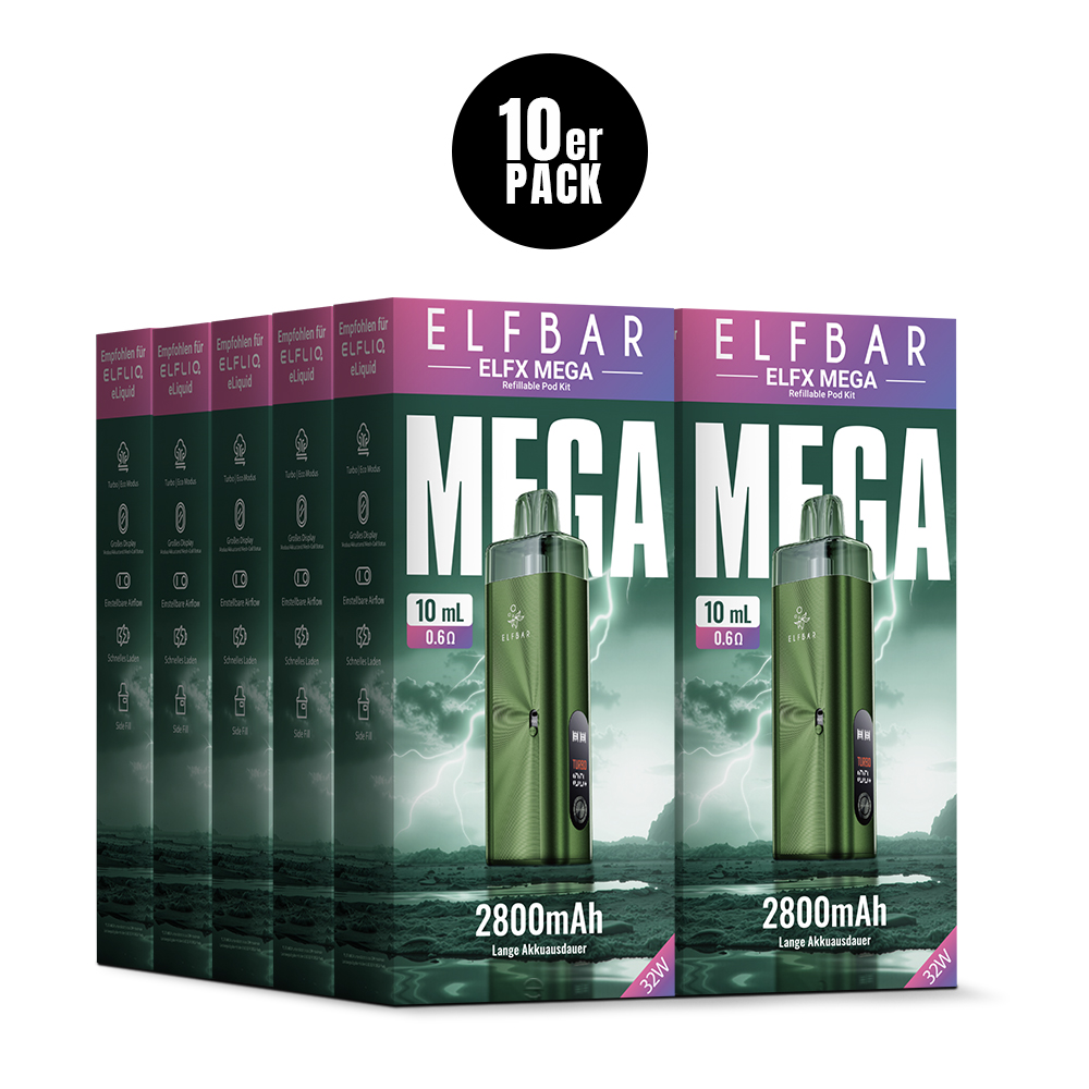 ELFBAR ELFX MEGA Kit – Green – Refill Pod Kit für ELFLIQ