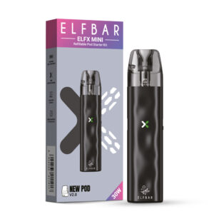 ELFBAR ELFX Mini Refillable Kit – Black – Refill Pod Kit für ELFLIQ