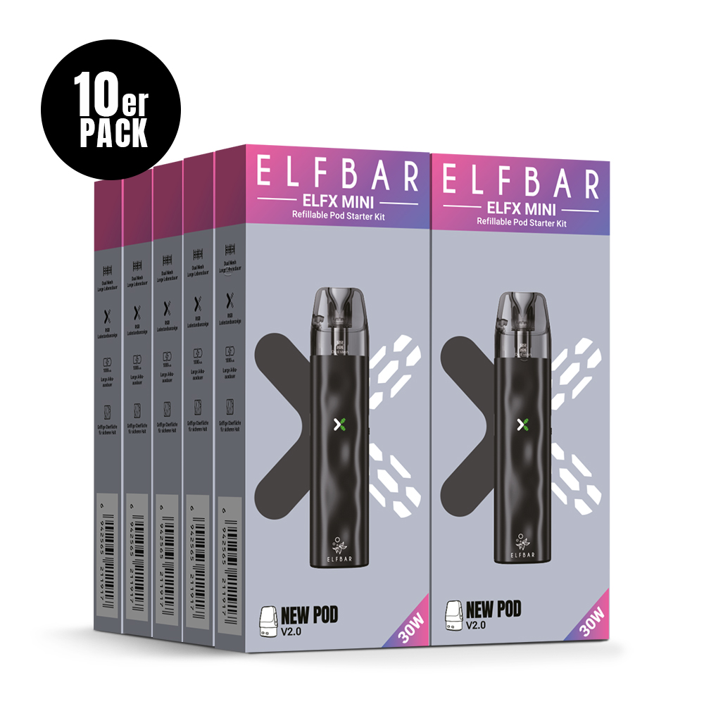 ELFBAR ELFX Mini Refillable Kit – Black – Refill Pod Kit für ELFLIQ