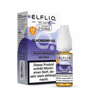 ELFLIQ Blackberry Ice Nikotinsalz Liquid 10 mg/ml – Verpackung mit Flasche