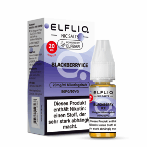 ELFLIQ Blackberry Ice Nikotinsalz Liquid 20 mg/ml – Verpackung mit Flasche