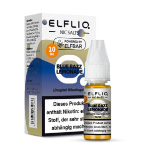 ELFLIQ Blue Razz Lemonade Nikotinsalz Liquid 10 mg/ml – Verpackung mit Flasche
