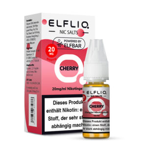 ELFLIQ Cherry Nikotinsalz Liquid 20 mg/ml – Verpackung mit Flasche