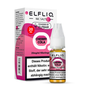ELFLIQ Cherry Cola Nikotinsalz Liquid 20 mg/ml – Verpackung mit Flasche