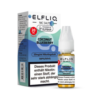 ELFLIQ Coconut Blueberry Nikotinsalz Liquid 20 mg/ml – Verpackung mit Flasche