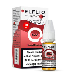 ELFLIQ Cola Nikotinsalz Liquid 20 mg/ml – Verpackung mit Flasche
