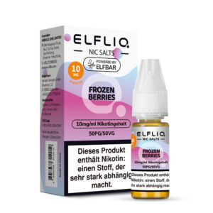 ELFLIQ Frozen Berries Nikotinsalz Liquid 10 mg/ml – Verpackung mit Flasche