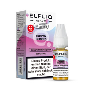 ELFLIQ Frozen Berries Nikotinsalz Liquid 20 mg/ml – Verpackung mit Flasche