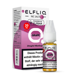 ELFLIQ Grape Nikotinsalz Liquid 20 mg/ml – Verpackung mit Flasche