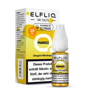 ELFLIQ Mango Nikotinsalz Liquid 10 mg/ml – Verpackung mit Flasche