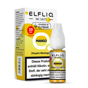 ELFLIQ Mango Nikotinsalz Liquid 20 mg/ml – Verpackung mit Flasche