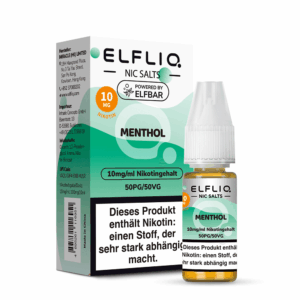 ELFLIQ Menthol Nikotinsalz Liquid 10 mg/ml – Verpackung mit Flasche