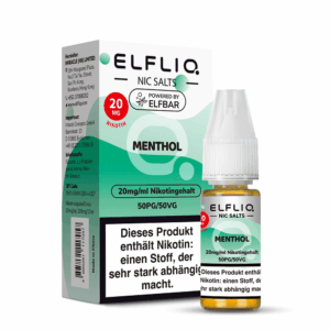 ELFLIQ Menthol Nikotinsalz Liquid 20 mg/ml – Verpackung mit Flasche