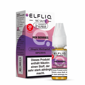 ELFLIQ Mixed Berries Nikotinsalz Liquid 20 mg/ml – Verpackung mit Flasche