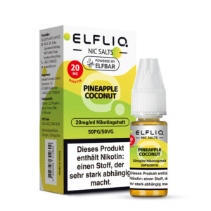 ELFLIQ Pineapple Coconut Nikotinsalz Liquid 20 mg/ml – Verpackung mit Flasche