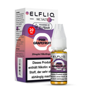 ELFLIQ Pink Grapefruit Nikotinsalz Liquid 20 mg/ml – Verpackung mit Flasche