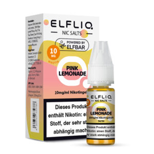 ELFLIQ Pink Lemonade Nikotinsalz Liquid 10 mg/ml – Verpackung mit Flasche