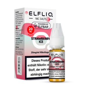 ELFLIQ Strawberry Ice Nikotinsalz Liquid 20 mg/ml – Verpackung mit Flasche