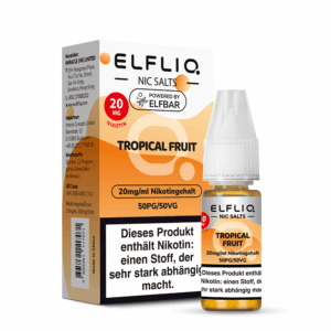 ELFLIQ Tropical Fruit Nikotinsalz Liquid 20 mg/ml – Verpackung mit Flasche