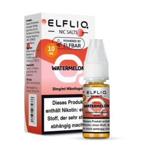 ELFLIQ Watermelon Nikotinsalz Liquid 10 mg/ml – Verpackung mit Flasche